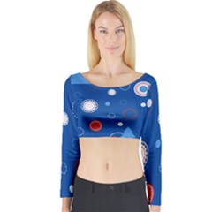 Christmas Pattern Tree Design Long Sleeve Crop Top