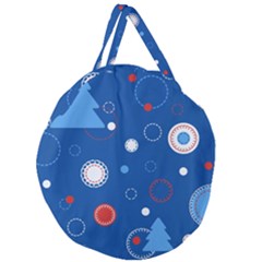 Christmas Pattern Tree Design Giant Round Zipper Tote by Paksenen