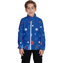 Christmas Pattern Tree Design Kids  High Neck Windbreaker by Paksenen