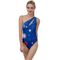 Christmas Pattern Tree Design To One Side Swimsuit