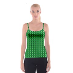 Green Christmas Tree Pattern Background Spaghetti Strap Top