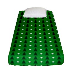 Green Christmas Tree Pattern Background Fitted Sheet (single Size)