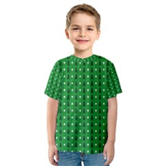 Green Christmas Tree Pattern Background Kids  Sport Mesh T-shirt