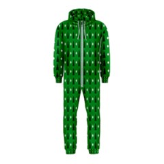 Green Christmas Tree Pattern Background Hooded Jumpsuit (kids)