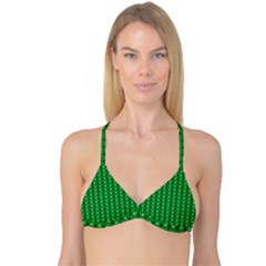 Green Christmas Tree Pattern Background Reversible Tri Bikini Top