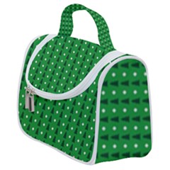 Green Christmas Tree Pattern Background Satchel Handbag