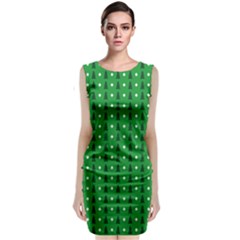 Green Christmas Tree Pattern Background Sleeveless Velvet Midi Dress