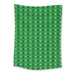 Green Christmas Tree Pattern Background Medium Tapestry