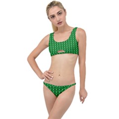 Green Christmas Tree Pattern Background The Little Details Bikini Set