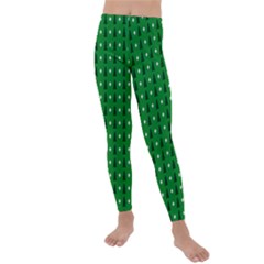 Green Christmas Tree Pattern Background Kids  Lightweight Velour Leggings