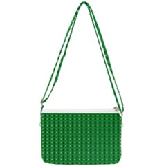 Green Christmas Tree Pattern Background Double Gusset Crossbody Bag