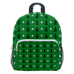 Green Christmas Tree Pattern Background Kids  Age 5-10 Lightweight School Backpack With Side Pockets by Paksenen