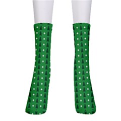 Green Christmas Tree Pattern Background Crew Socks