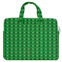 Green Christmas Tree Pattern Background Macbook Pro 13  Double Pocket Laptop Bag