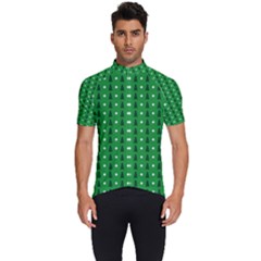 Green Christmas Tree Pattern Background Men s Short Sleeve Cycling Jersey by Paksenen