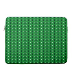 Green Christmas Tree Pattern Background 15  Vertical Laptop Sleeve Case With Pocket