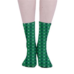 Green Christmas Tree Pattern Background Smooth Crew Length Tube Socks