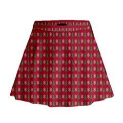 Snowflake Christmas Tree Pattern Mini Flare Skirt