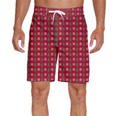 Snowflake Christmas Tree Pattern Men s Beach Shorts