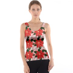 Poinsettia Pattern Seamless Pattern Christmas Xmas Women s Basic Tank Top