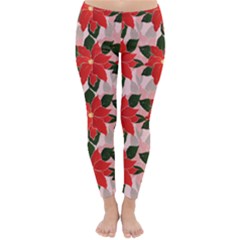 Poinsettia Pattern Seamless Pattern Christmas Xmas Classic Winter Leggings