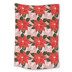 Poinsettia Pattern Seamless Pattern Christmas Xmas Large Tapestry