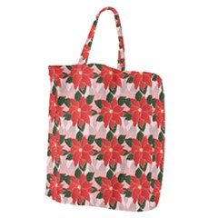 Poinsettia Pattern Seamless Pattern Christmas Xmas Giant Grocery Tote