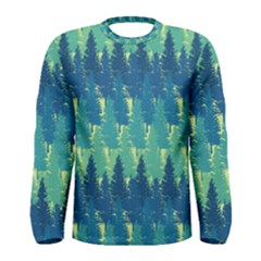 Christmas Trees Pattern Digital Paper Seamless Men s Long Sleeve T-shirt