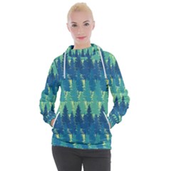 Christmas Trees Pattern Digital Paper Seamless Women s Hooded Pullover