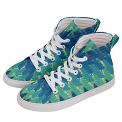 Christmas Trees Pattern Digital Paper Seamless Women s Hi-top Skate Sneakers