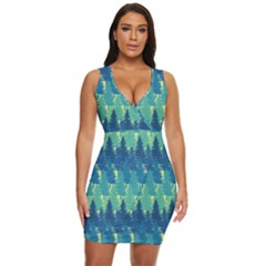 Christmas Trees Pattern Digital Paper Seamless Draped Bodycon Dress