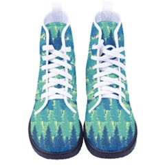 Christmas Trees Pattern Digital Paper Seamless Women s High-top Canvas Sneakers by Paksenen