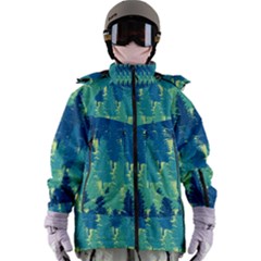 Christmas Trees Pattern Digital Paper Seamless Women s Zip Ski And Snowboard Waterproof Breathable Jacket