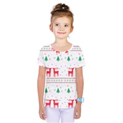 Red Green And Blue Christmas Themed Illustration Kids  One Piece T-shirt