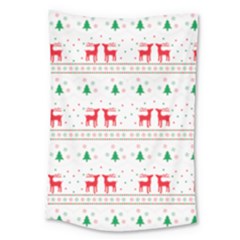 Red Green And Blue Christmas Themed Illustration Large Tapestry