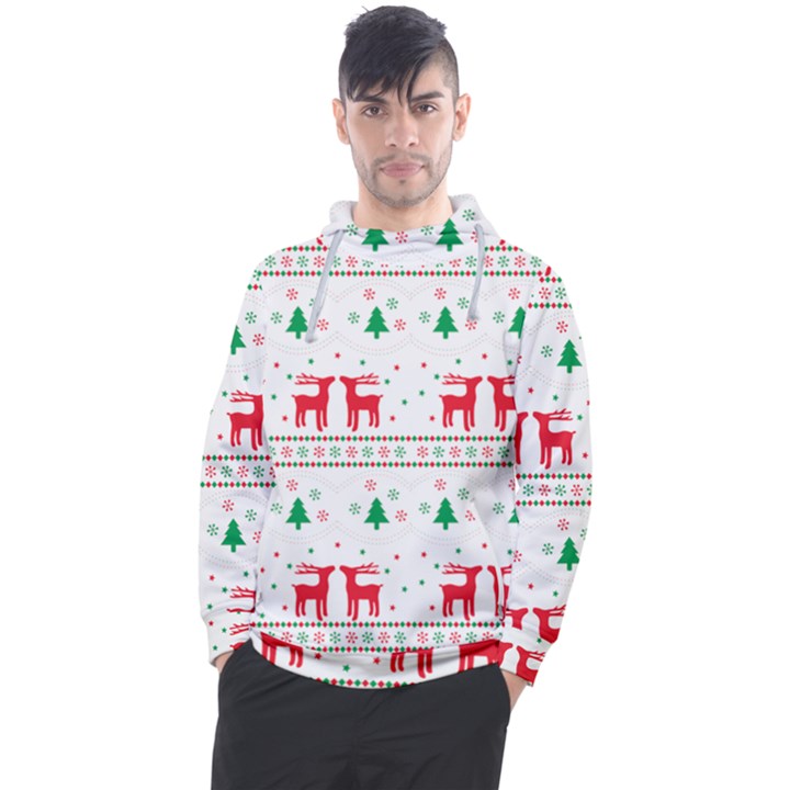 Red Green And Blue Christmas Themed Illustration Men s Pullover Hoodie