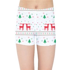 Red Green And Blue Christmas Themed Illustration Kids  Sports Shorts