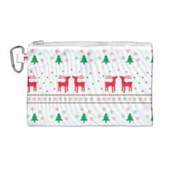 Red Green And Blue Christmas Themed Illustration Canvas Cosmetic Bag (large) by Paksenen