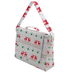 Red Green And Blue Christmas Themed Illustration Box Up Messenger Bag