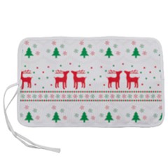 Red Green And Blue Christmas Themed Illustration Pen Storage Case (s) by Paksenen