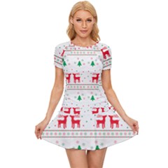 Red Green And Blue Christmas Themed Illustration Women s Sports Wear Set by Paksenen