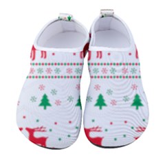 Red Green And Blue Christmas Themed Illustration Men s Sock-style Water Shoes by Paksenen