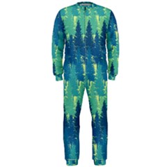 Christmas Trees Pattern Digital Paper Seamless Onepiece Jumpsuit (men) by Paksenen