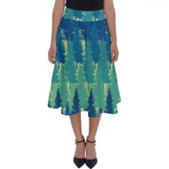 Christmas Trees Pattern Digital Paper Seamless Perfect Length Midi Skirt