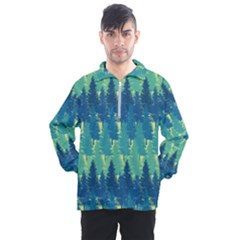 Christmas Trees Pattern Digital Paper Seamless Men s Half Zip Pullover