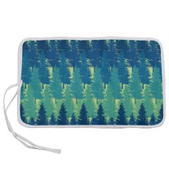 Christmas Trees Pattern Digital Paper Seamless Pen Storage Case (l) by Paksenen