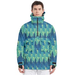 Christmas Trees Pattern Digital Paper Seamless Men s Pullover Zip Ski And Snowboard Waterproof Breathable Jacket