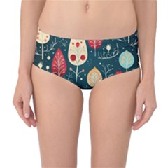 Christmas Tree Pattern Mid-waist Bikini Bottoms