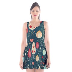 Christmas Tree Pattern Scoop Neck Skater Dress