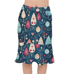 Christmas Tree Pattern Short Mermaid Skirt